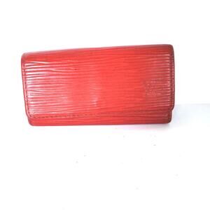 LOUIS VUITTON Red Epi Leather 4 Hooks Key Holder Case Small Wallet Trifold Fob